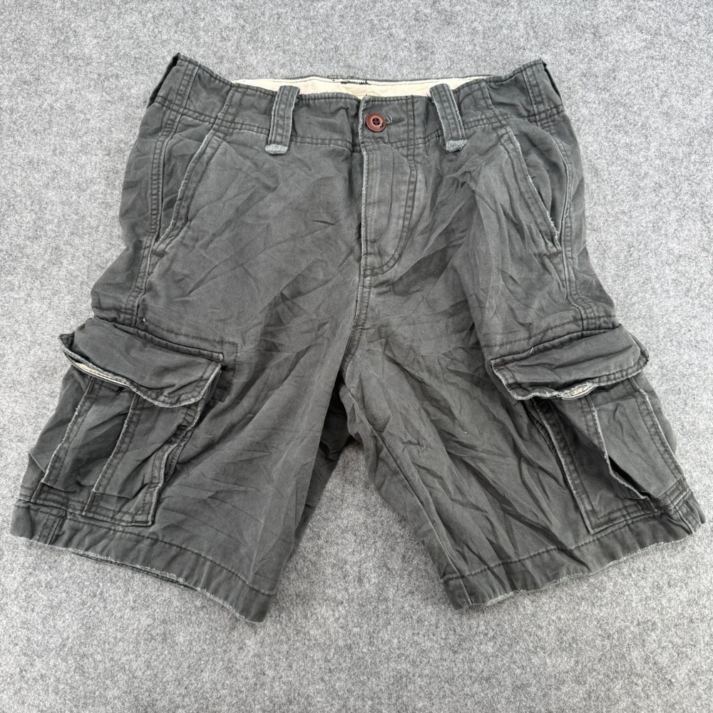 Hollister Cargo Shorts Mens 28 Gray Classic Utility Multi-Pocket EUC